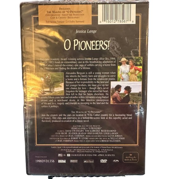 O Pioneers! DVD Movie Rated PG Jessica Lange Anne Heche Heather Graham Drama - Picture 2 of 2